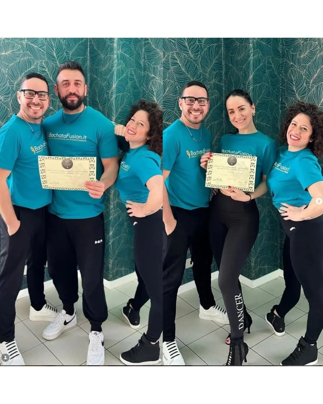 Matteo e Irene con José ed Elena durante il percorso di formazione in Bachata Fusion